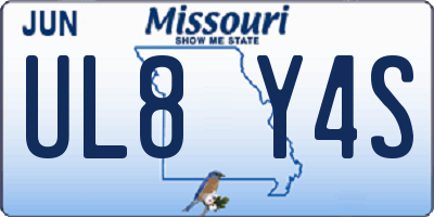 MO license plate UL8Y4S