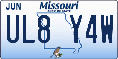 MO license plate UL8Y4W