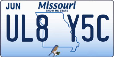 MO license plate UL8Y5C