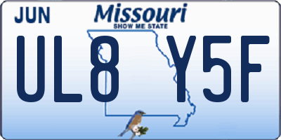 MO license plate UL8Y5F