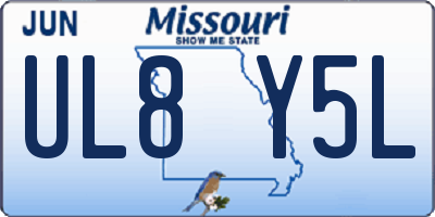 MO license plate UL8Y5L