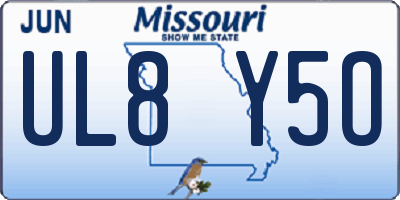 MO license plate UL8Y5O