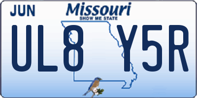 MO license plate UL8Y5R