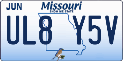 MO license plate UL8Y5V