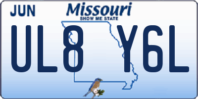 MO license plate UL8Y6L