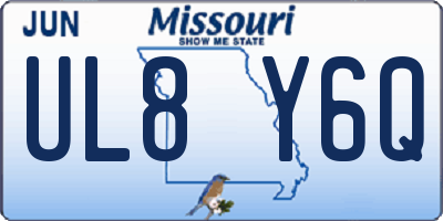MO license plate UL8Y6Q