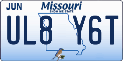 MO license plate UL8Y6T