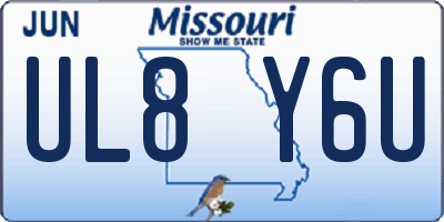 MO license plate UL8Y6U
