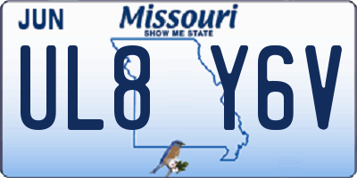 MO license plate UL8Y6V