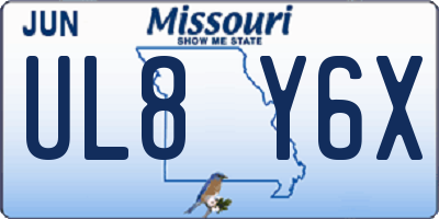 MO license plate UL8Y6X