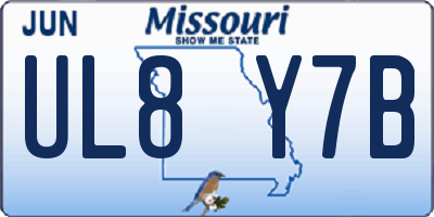 MO license plate UL8Y7B