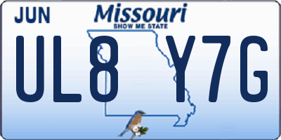 MO license plate UL8Y7G