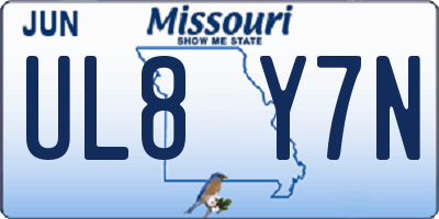 MO license plate UL8Y7N