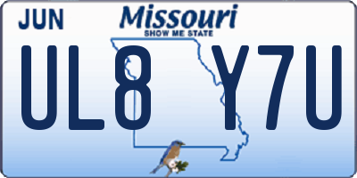 MO license plate UL8Y7U