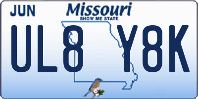 MO license plate UL8Y8K
