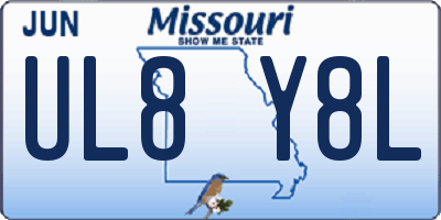 MO license plate UL8Y8L