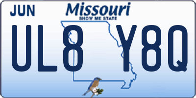 MO license plate UL8Y8Q