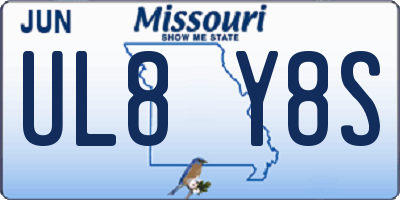 MO license plate UL8Y8S