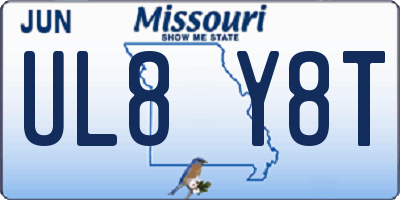 MO license plate UL8Y8T