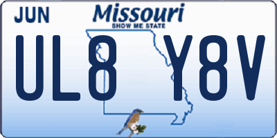 MO license plate UL8Y8V