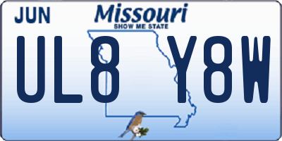 MO license plate UL8Y8W