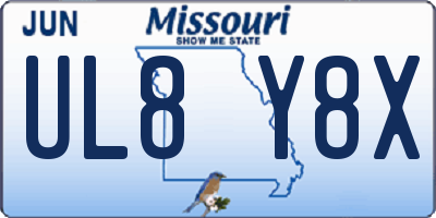 MO license plate UL8Y8X
