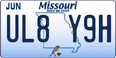 MO license plate UL8Y9H