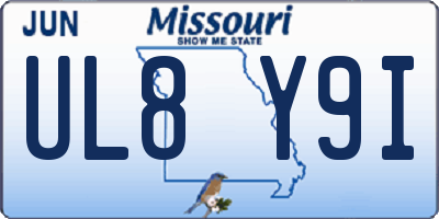 MO license plate UL8Y9I