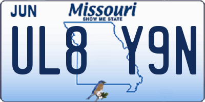 MO license plate UL8Y9N