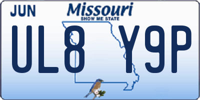 MO license plate UL8Y9P