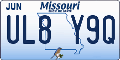 MO license plate UL8Y9Q