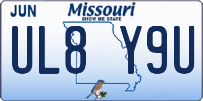 MO license plate UL8Y9U