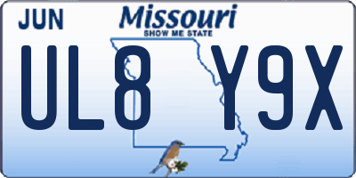 MO license plate UL8Y9X