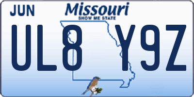 MO license plate UL8Y9Z