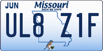 MO license plate UL8Z1F