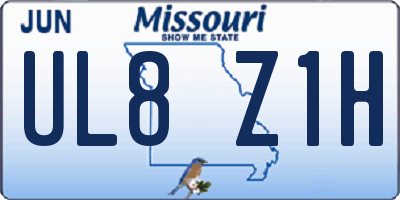 MO license plate UL8Z1H
