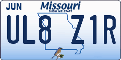 MO license plate UL8Z1R