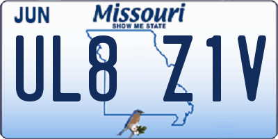 MO license plate UL8Z1V