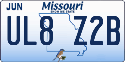 MO license plate UL8Z2B