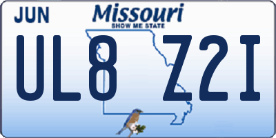 MO license plate UL8Z2I