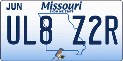 MO license plate UL8Z2R