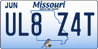 MO license plate UL8Z4T