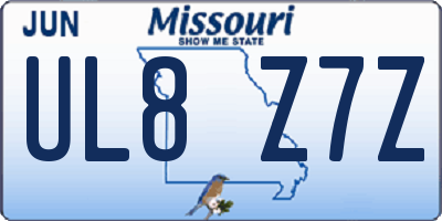 MO license plate UL8Z7Z