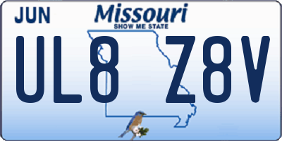 MO license plate UL8Z8V