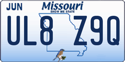 MO license plate UL8Z9Q