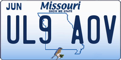 MO license plate UL9A0V