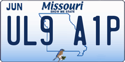 MO license plate UL9A1P