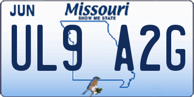 MO license plate UL9A2G