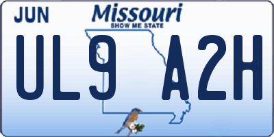 MO license plate UL9A2H