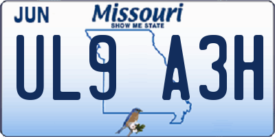MO license plate UL9A3H